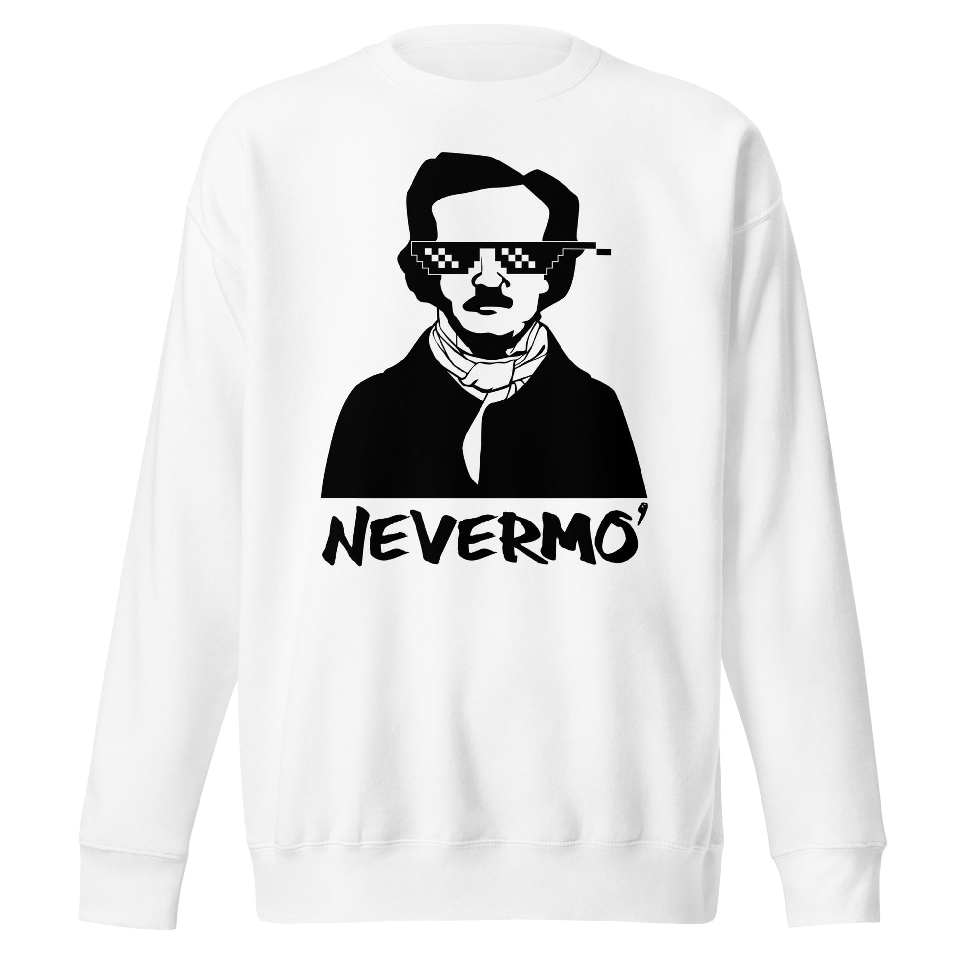 Men's Edgar Allan Poe "Nevermo" Unisex Premium Sweatshirt - White Front