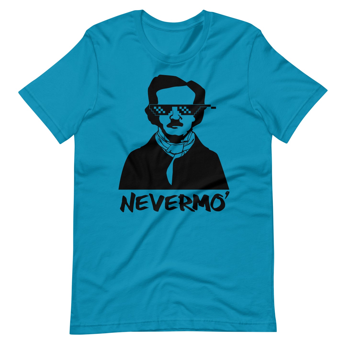 Men's Edgar Allan Poe "The Nevermo" T-Shirt - Aqua Front