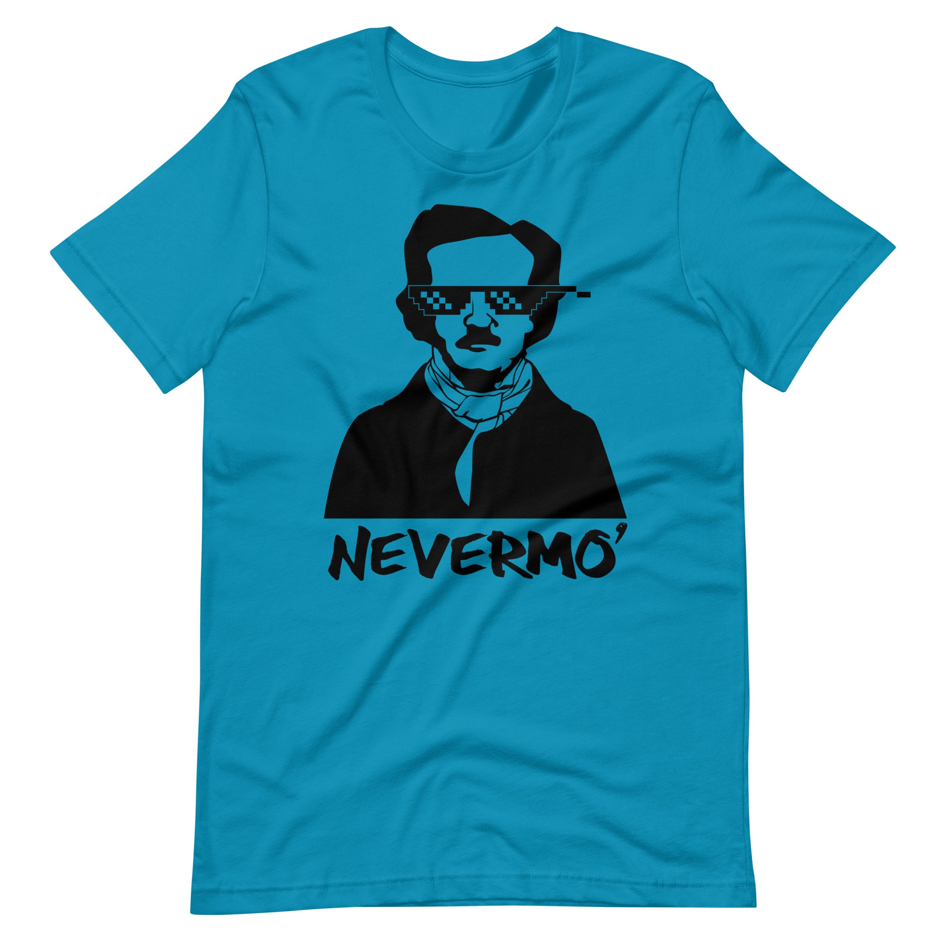 Men's Edgar Allan Poe "The Nevermo" T-Shirt - Aqua Front