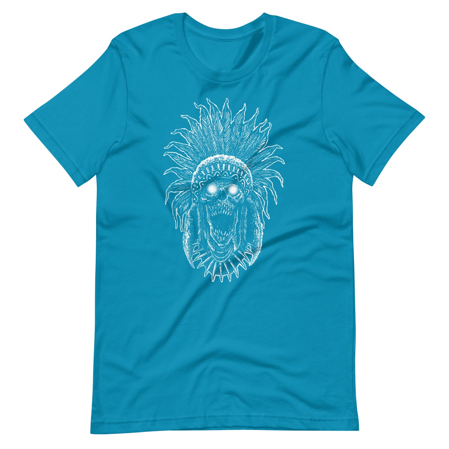 Tribe Skull White - Unisex t-shirt - Aqua Front