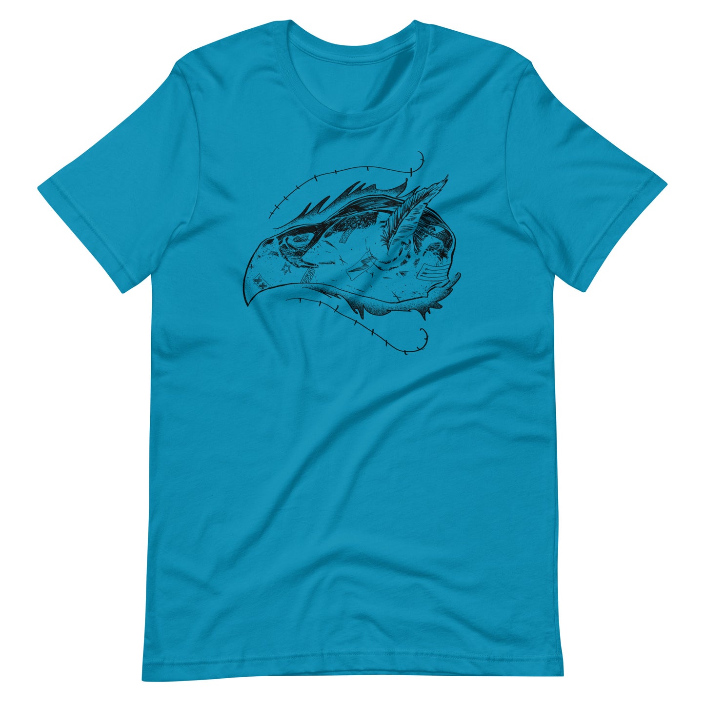 Skull Bird Black - Men's t-shirt - Aqua Front