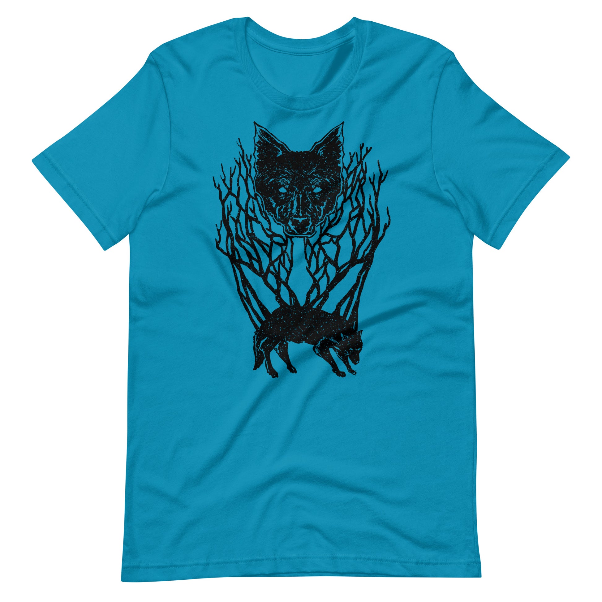 Wolf Tree Black - Men's t-shirt - Aqua Front