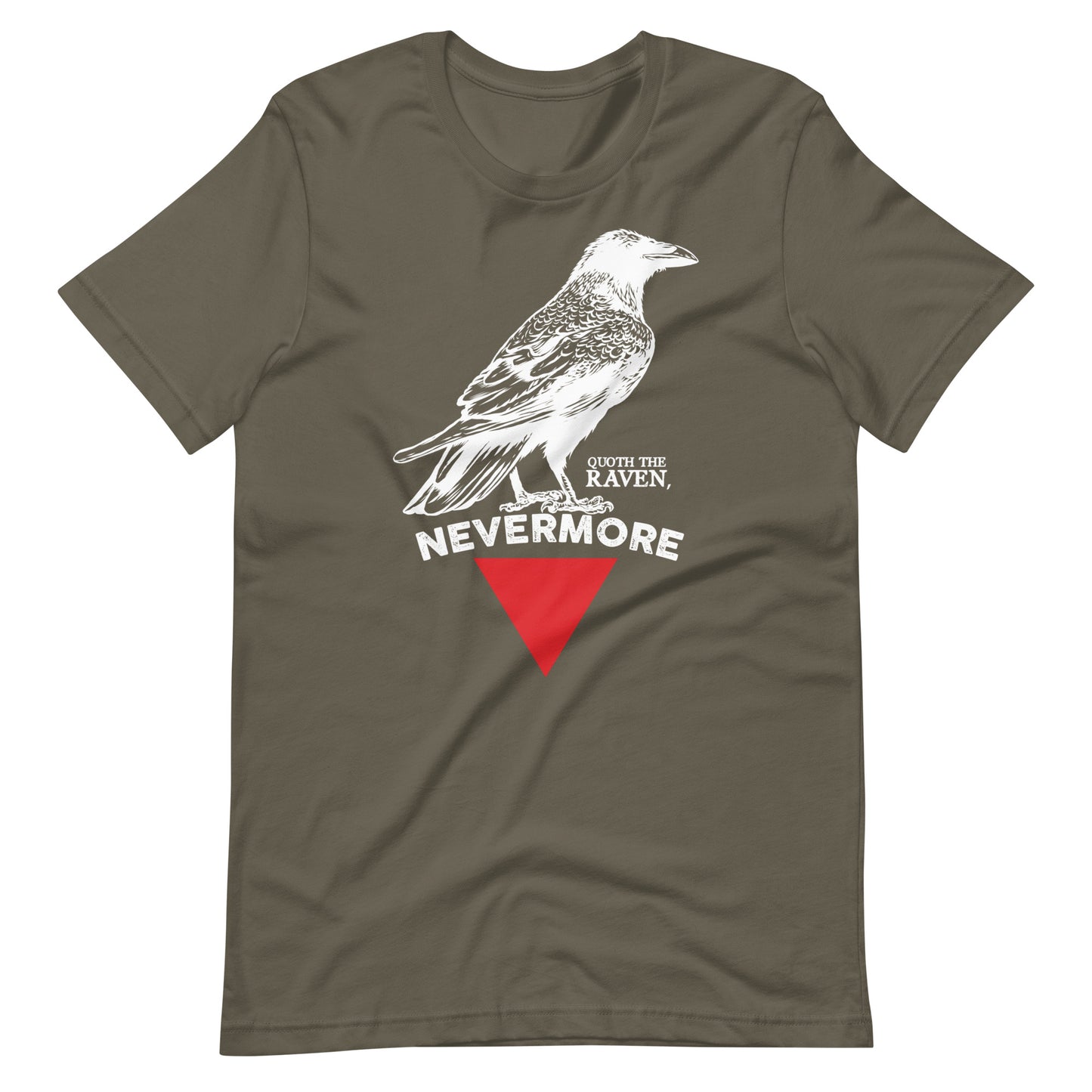 The Raven Nevermore Triangle - Men's t-shirt - Army Front