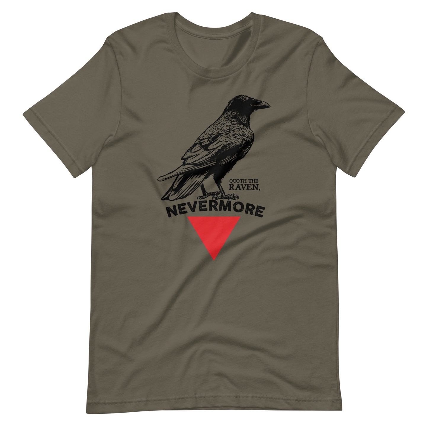 The Raven Nevermore Triangle - Men's t-shirt - Army Front