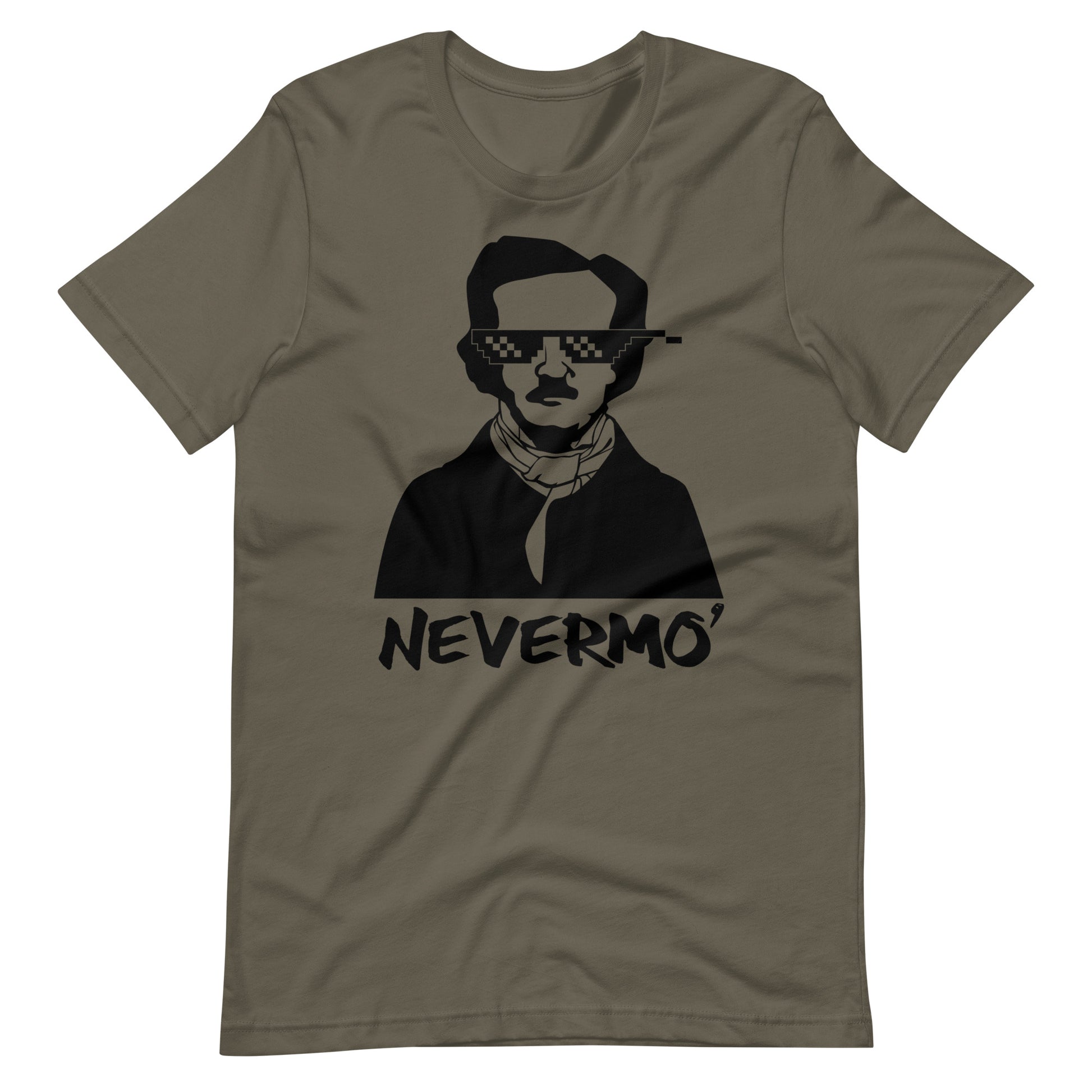 Men's Edgar Allan Poe "The Nevermo" T-Shirt - Army Front