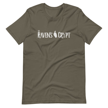 The Raven's Crypt White Logo - Unisex t-shirt - Army Front