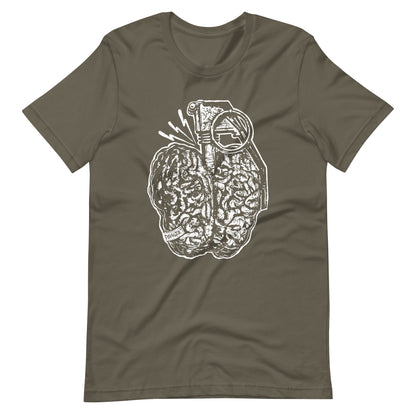 Brain Boom White - Men's t-shirt - Army Front