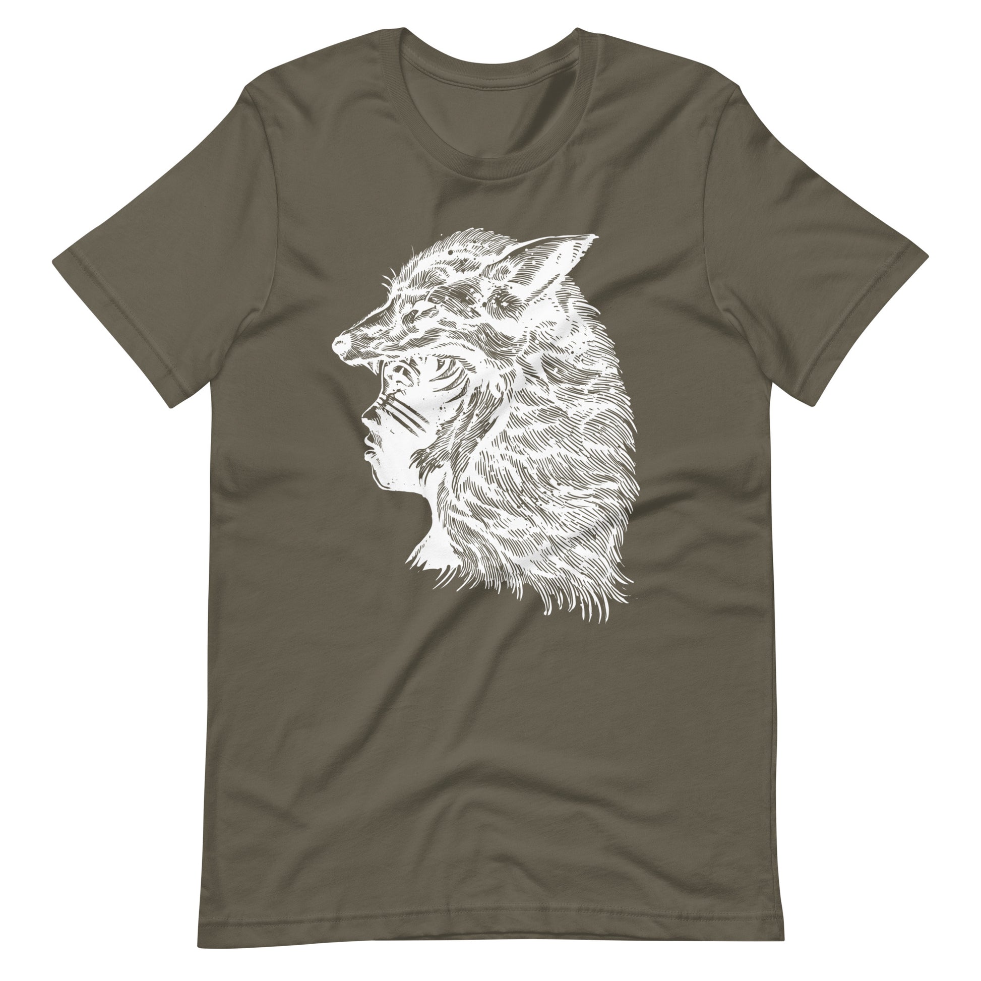 Fox Girl White - Men's t-shirt - Army Front