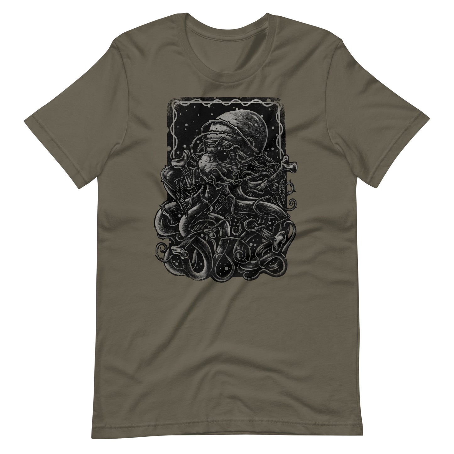 Spiny Octopus Black - Men's t-shirt - Army Front