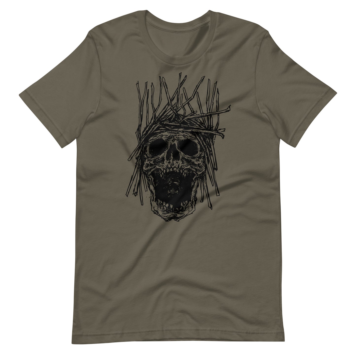 Skull H Black - Men's t-shirt - Army Front