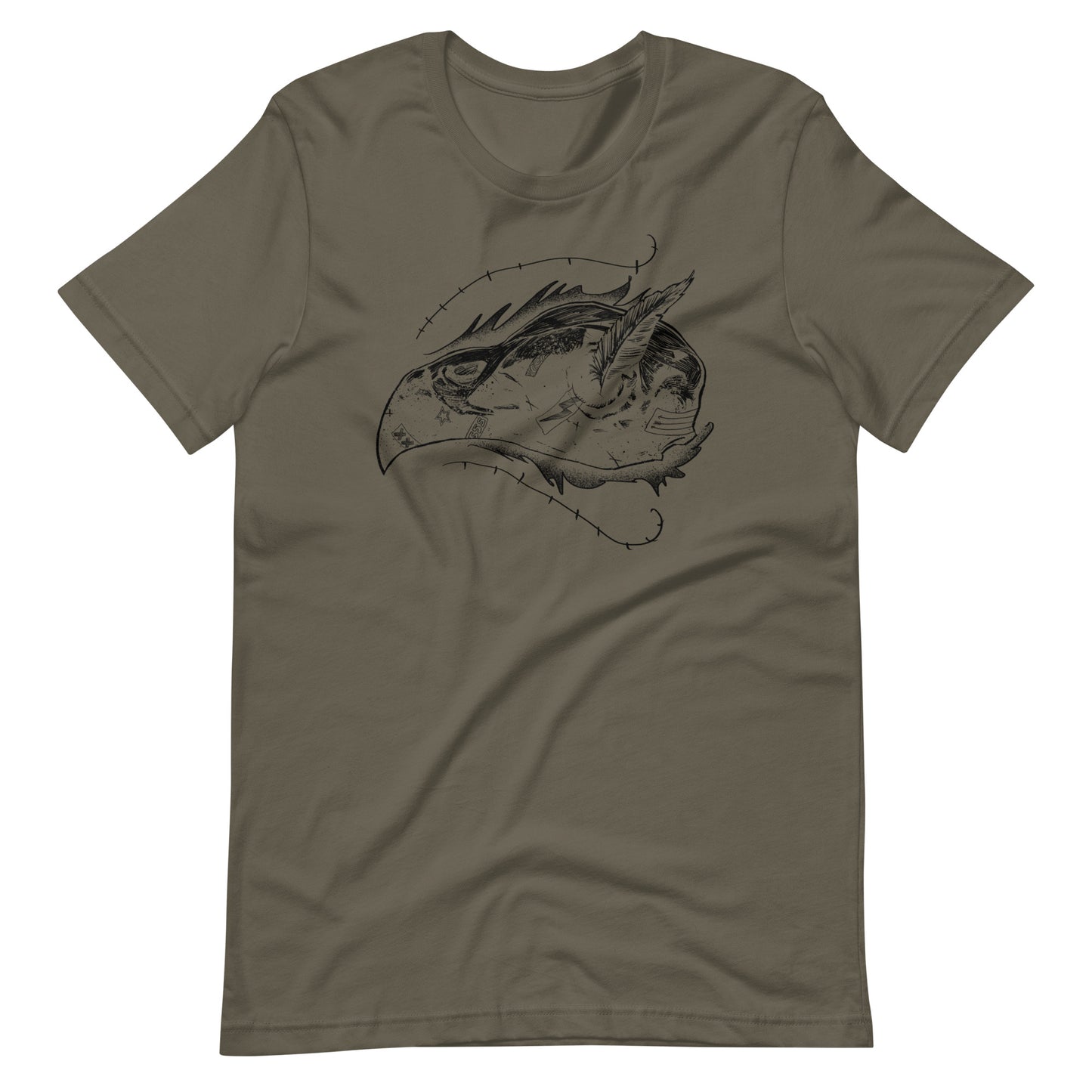 Skull Bird Black - Men's t-shirt - Army Front