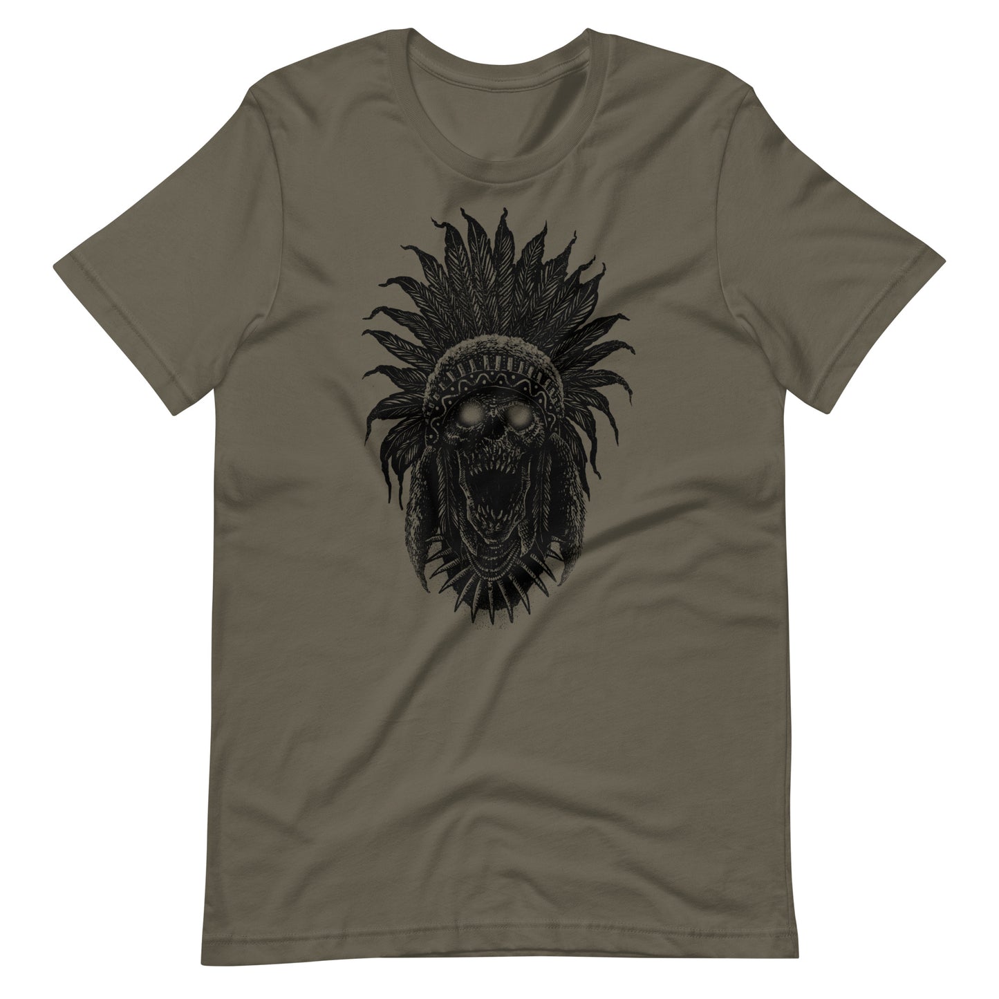 Tribe Skull Black - Men's t-shirt - Army Front