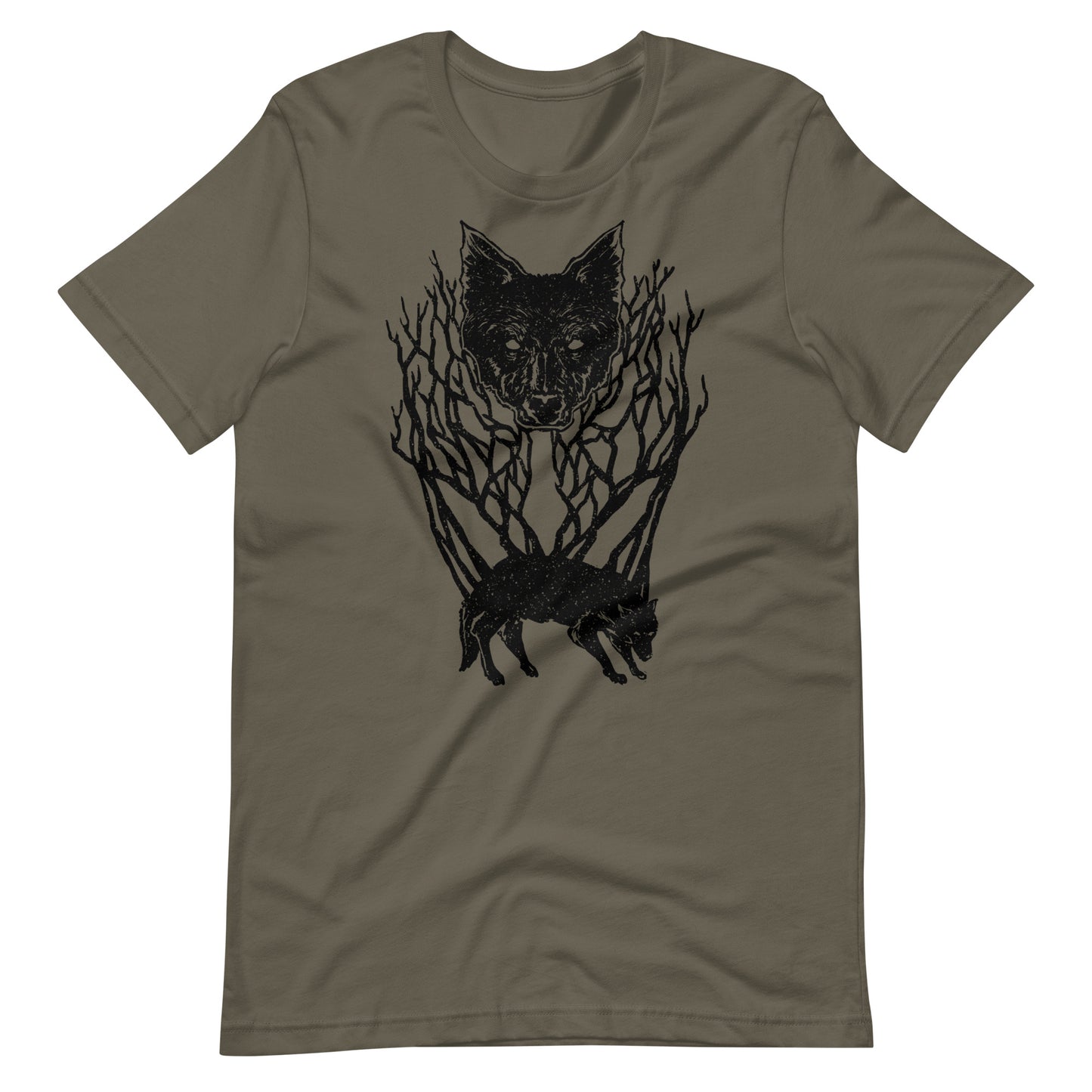 Wolf Tree Black - Men's t-shirt - Army Front