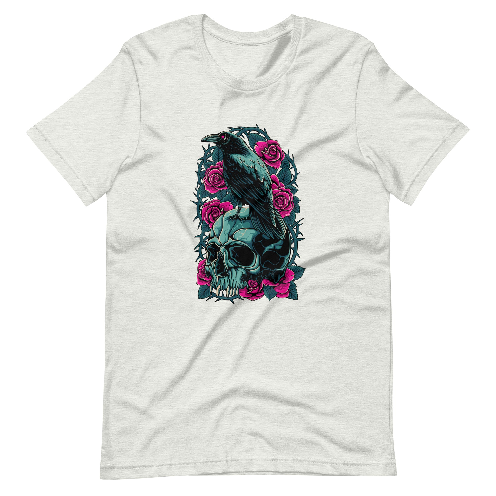 The Raven's Crypt Raven on Skull - Men's t-shirt Ash Front