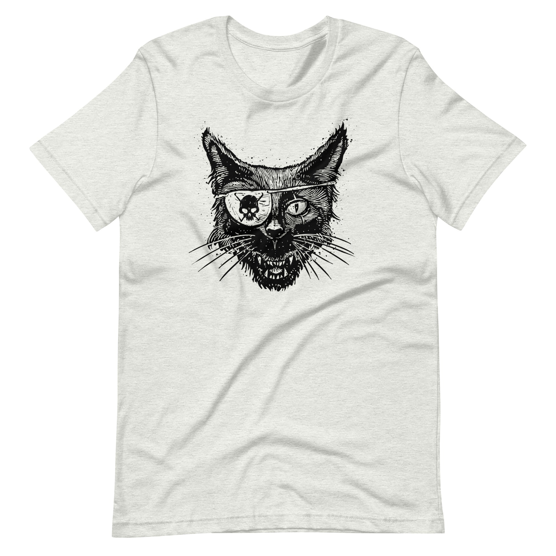 Cat Skull Eye Black - Men's t-shirt - Ash Front