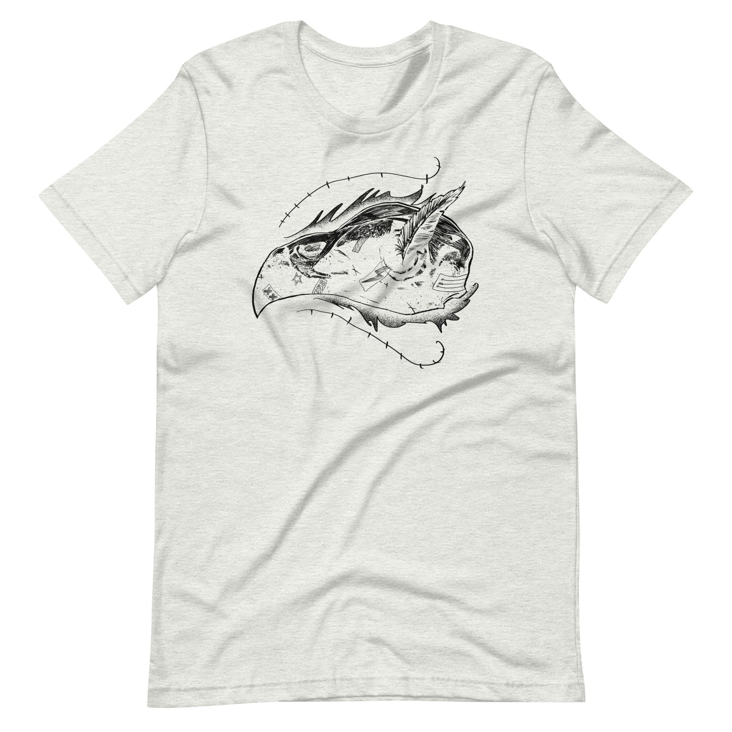 Skull Bird Black - Men's t-shirt - Ash Front