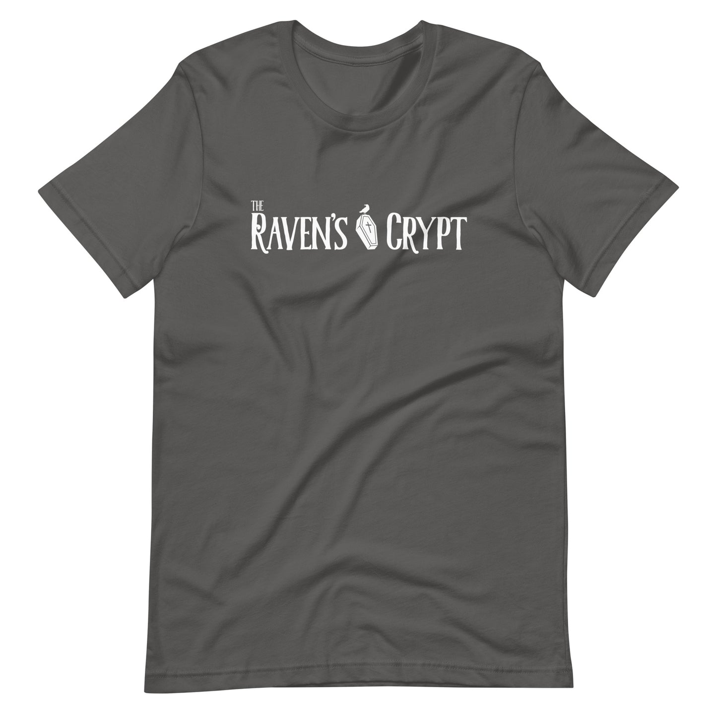 The Raven's Crypt White Logo - Unisex t-shirt - Asphalt Front
