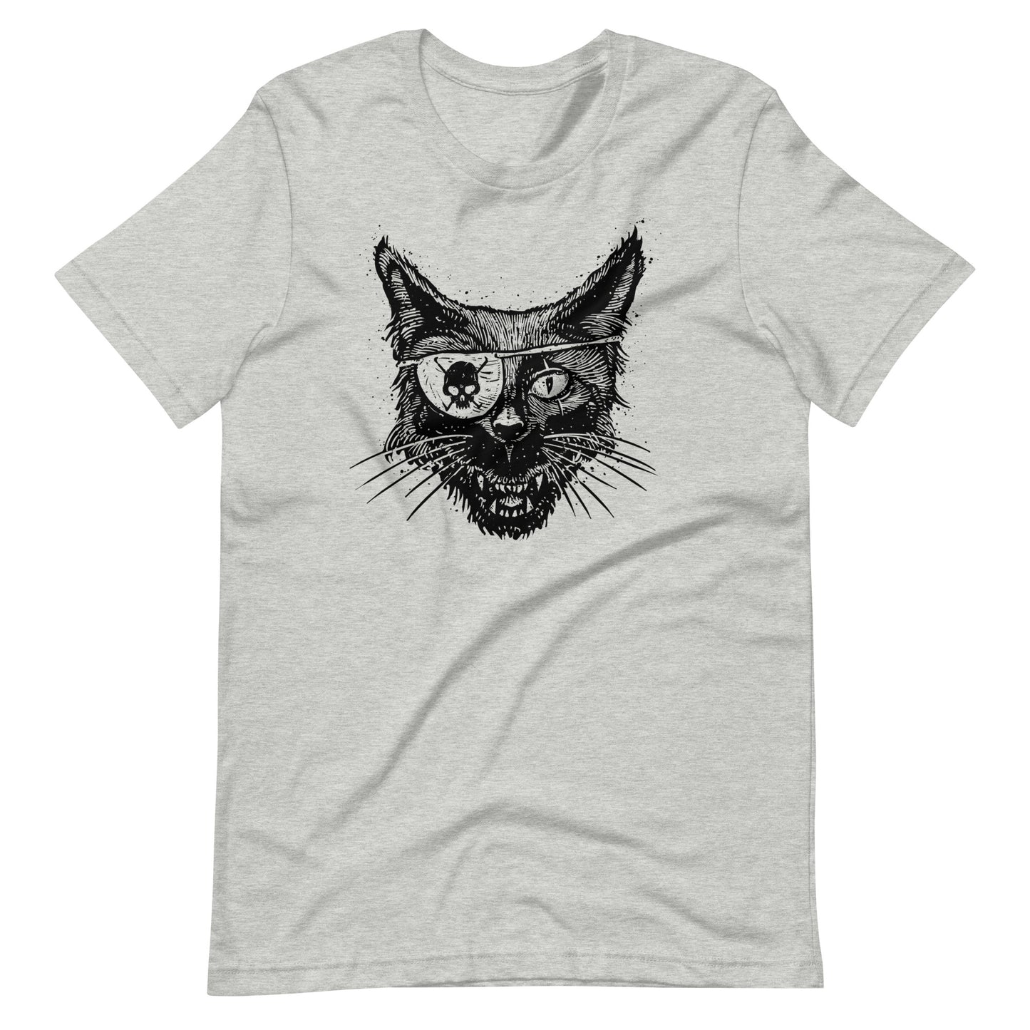 Cat Skull Eye Black - Men's t-shirt - Athletic Heather Front