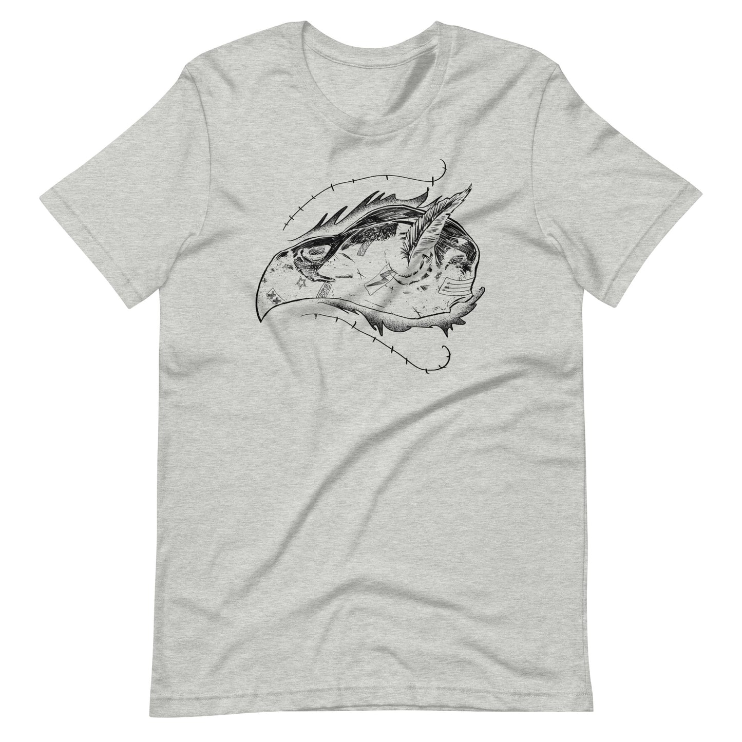 Skull Bird Black - Men's t-shirt - Athletic Heather Front