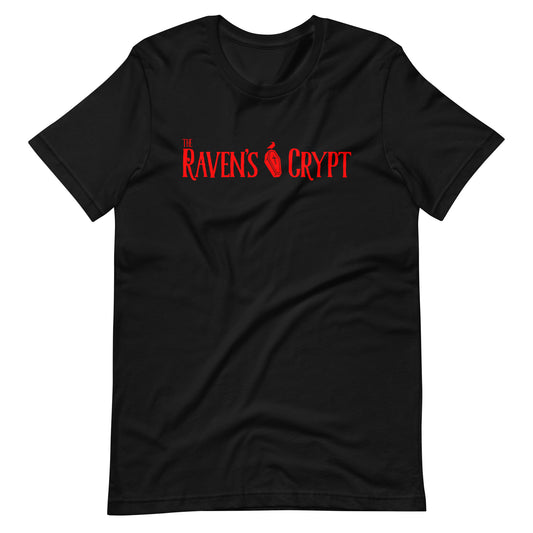 bThe Raven's Crypt Red Logo - Unisex t-shirt - Black Front