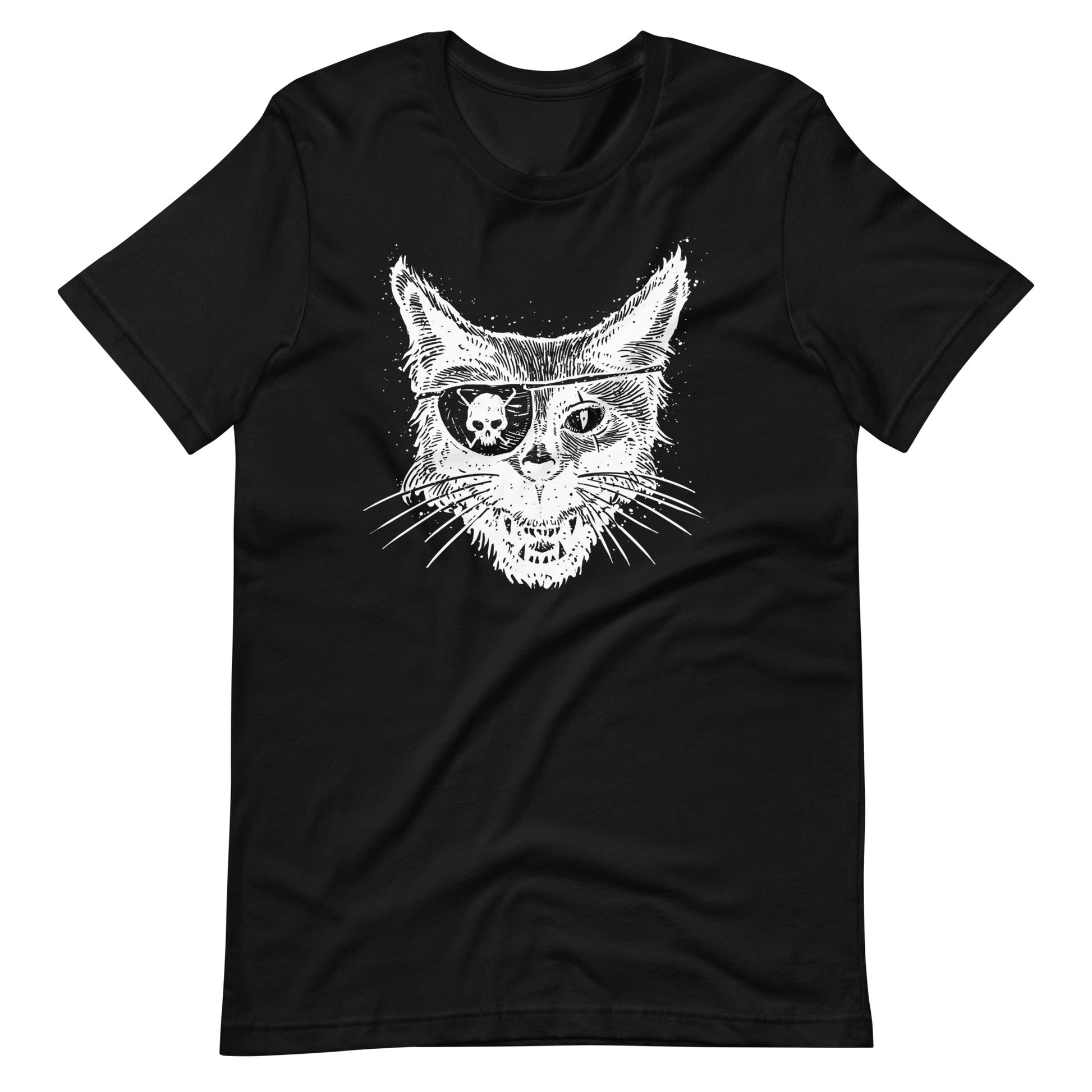 Cat Skull Eye White - Unisex t-shirt - Black Front
