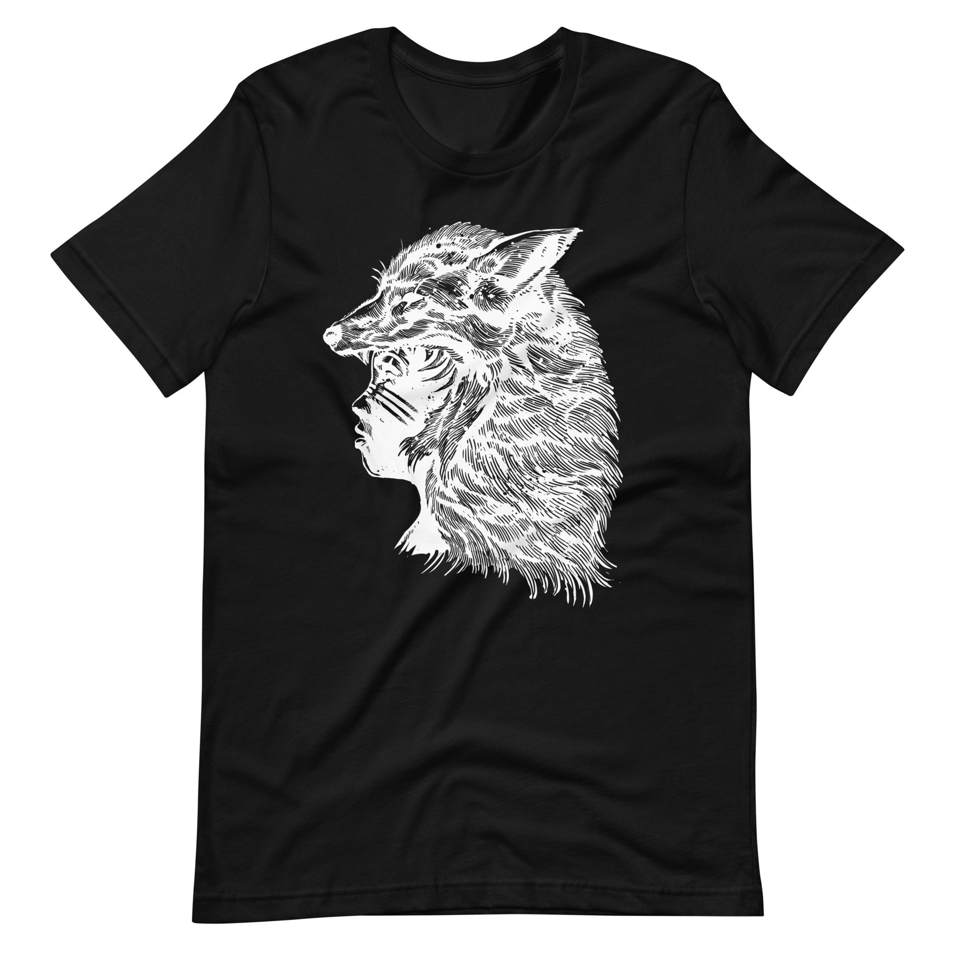 Fox Girl White - Men's t-shirt - Black Front