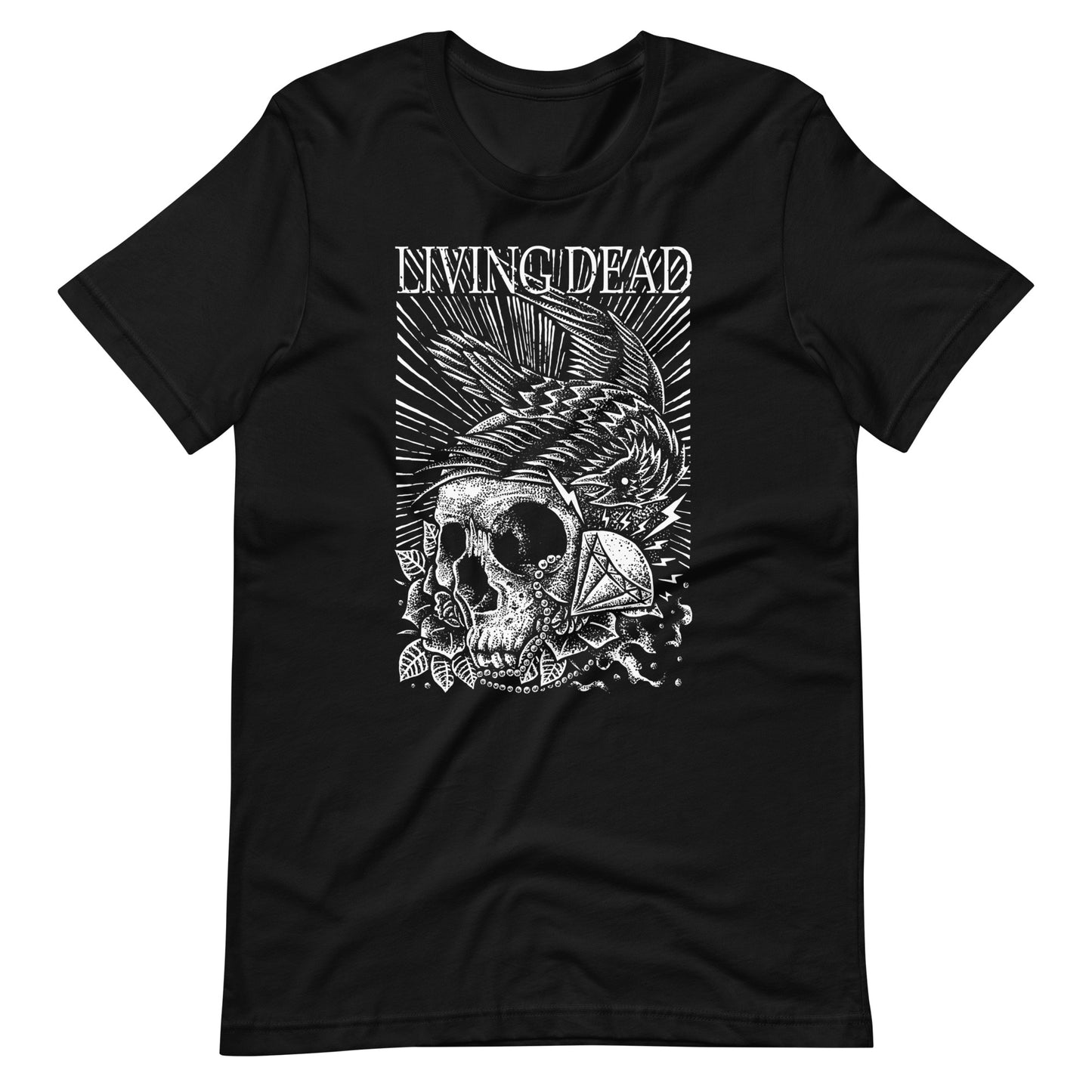 Living Dead Diamond White - Men's t-shirt - Black Front