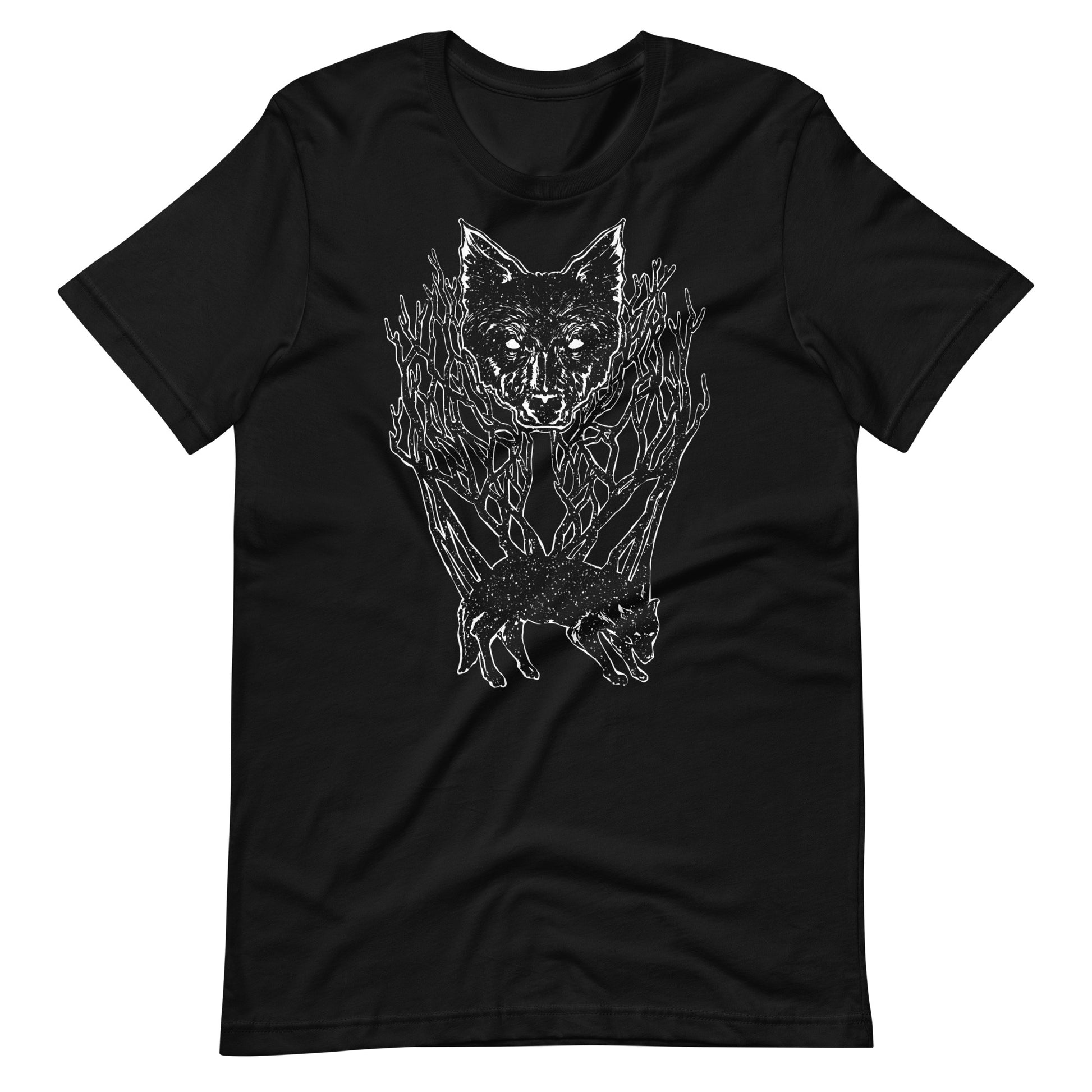 Wolf Tree White - Men's t-shirt - Black Front