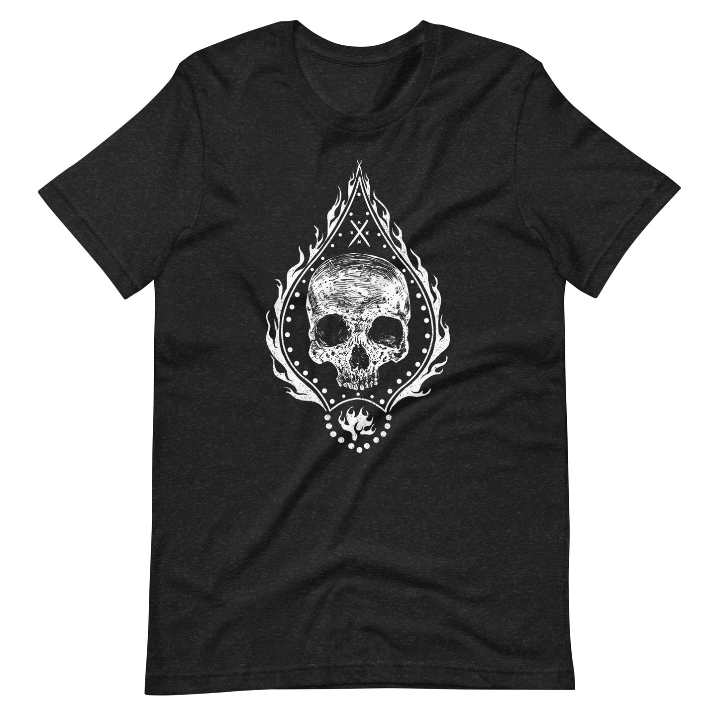 Fire Skull White - Men's t-shirt - Black Heather Front