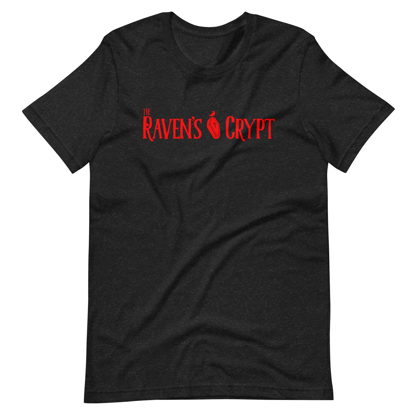 The Raven's Crypt Red Logo - Unisex t-shirt - Black Heather Front