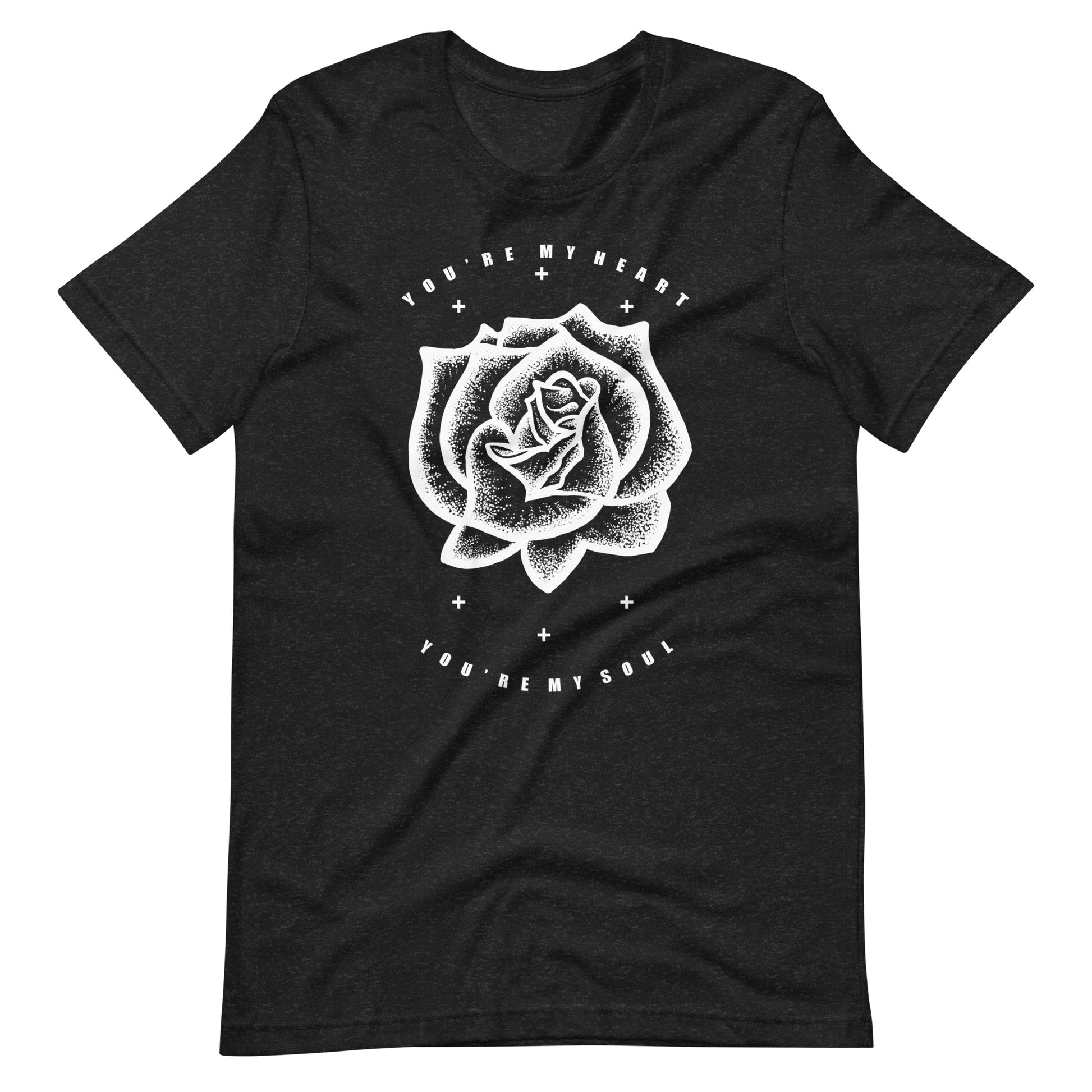 You're My Heart You're My Soul Rose - Men's t-shirt - Black Heather Front