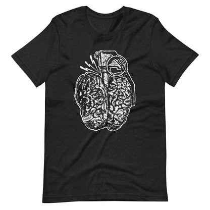 Brain Boom White - Men's t-shirt - Black Heather Front