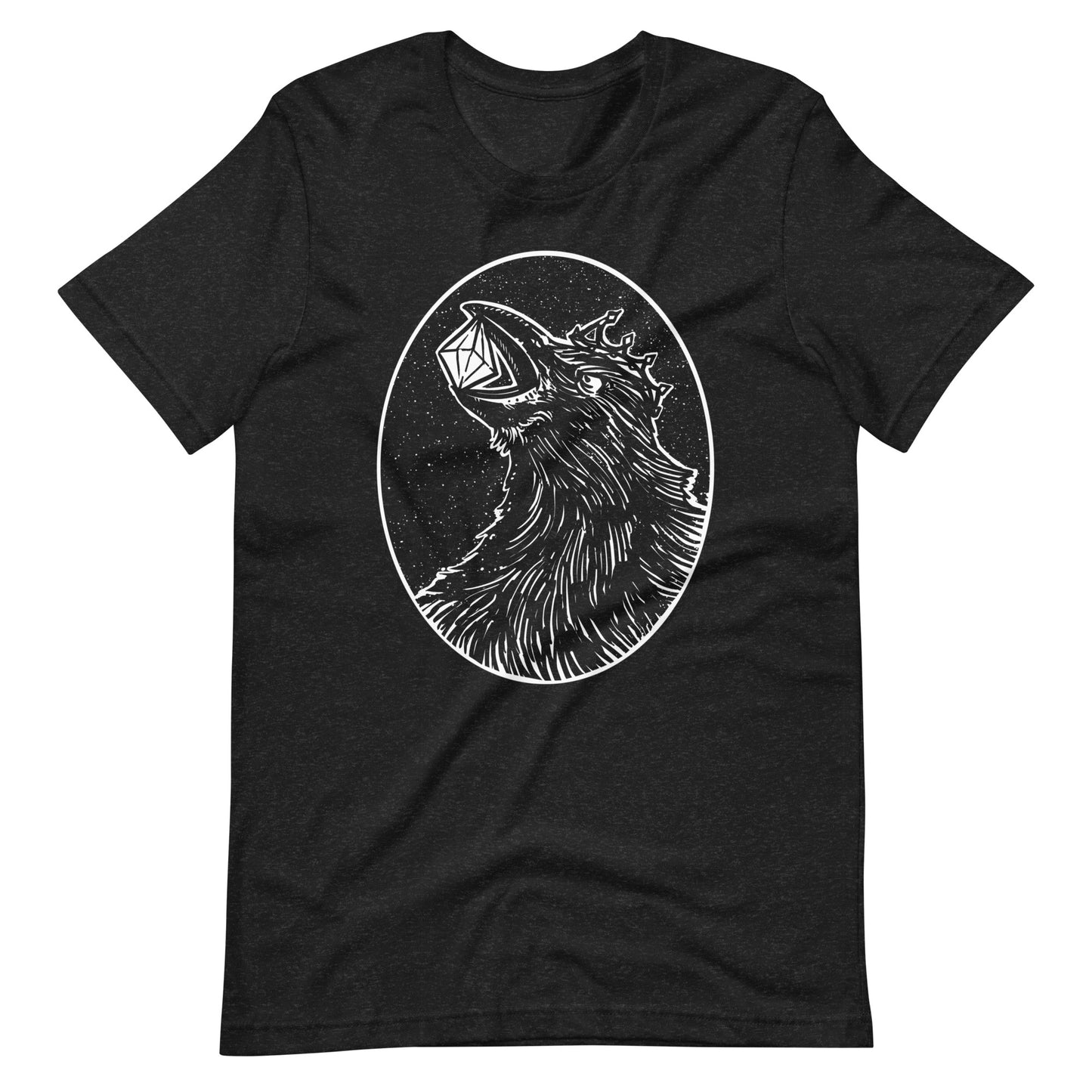 Crow Diamond White - Unisex t-shirt - Black Heather Front