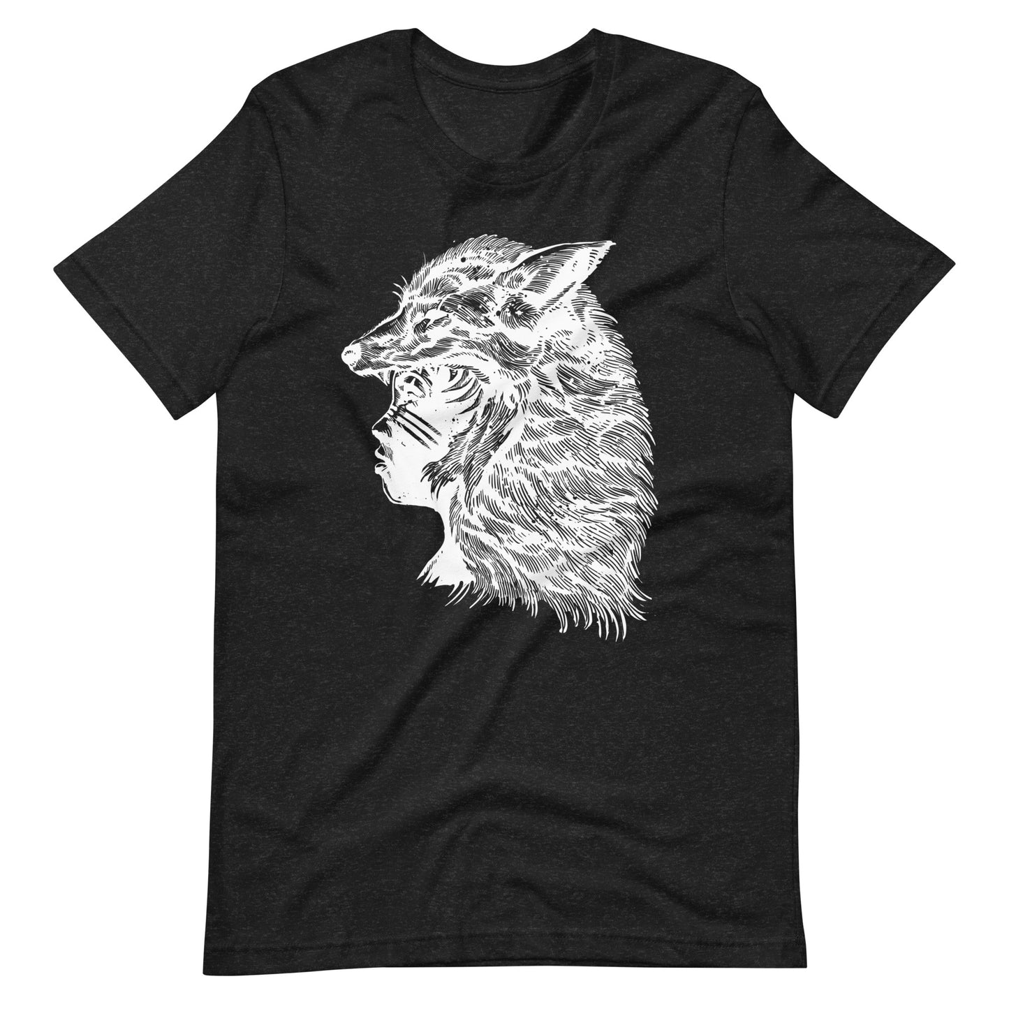 Fox Girl White - Men's t-shirt - Black Heather Front