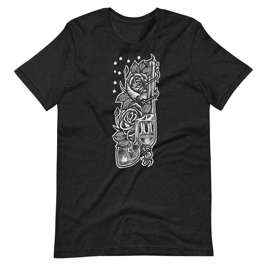 Gun White - Men's t-shirt - Black Heather Front