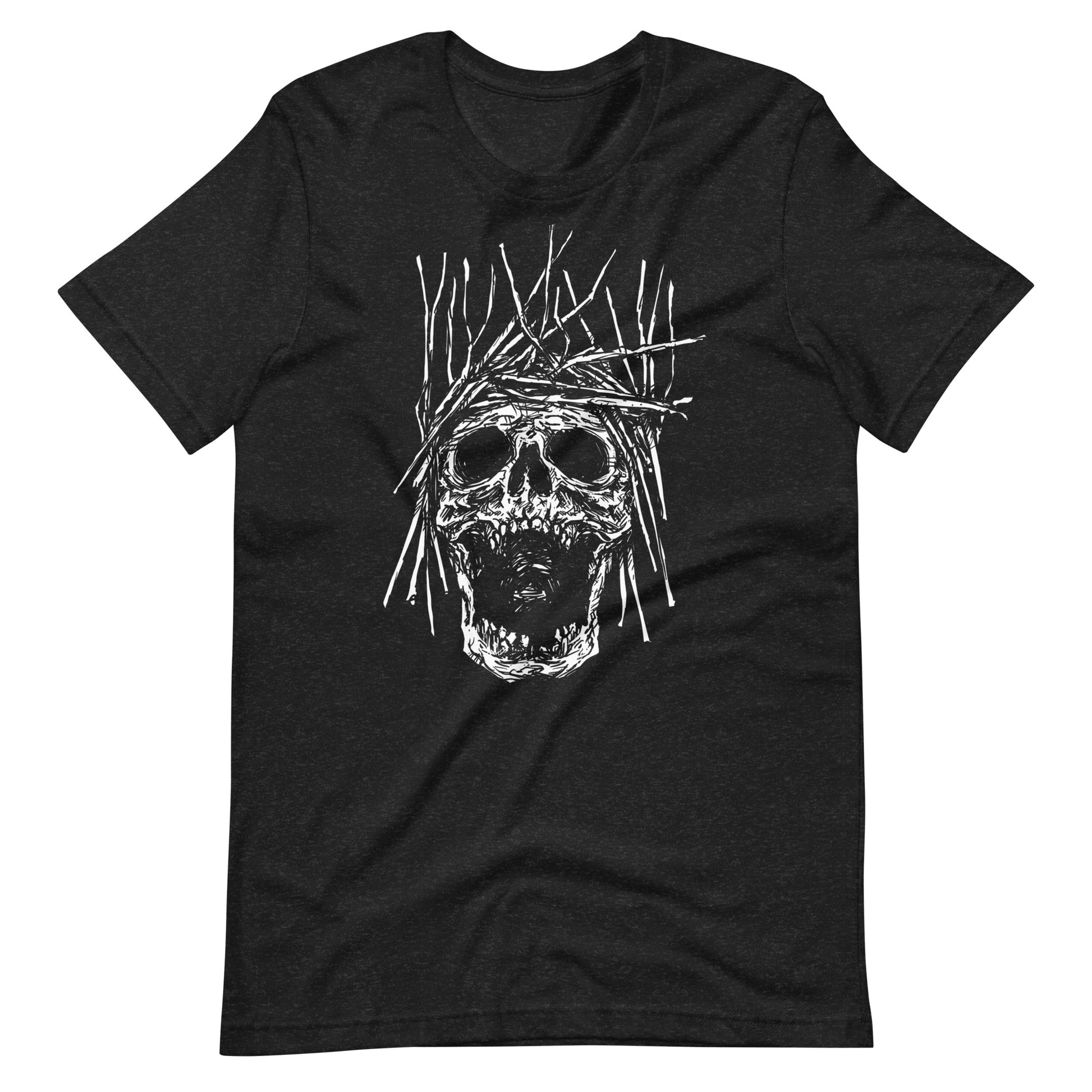 Skull H White - Men's t-shirt - Black Heather Front