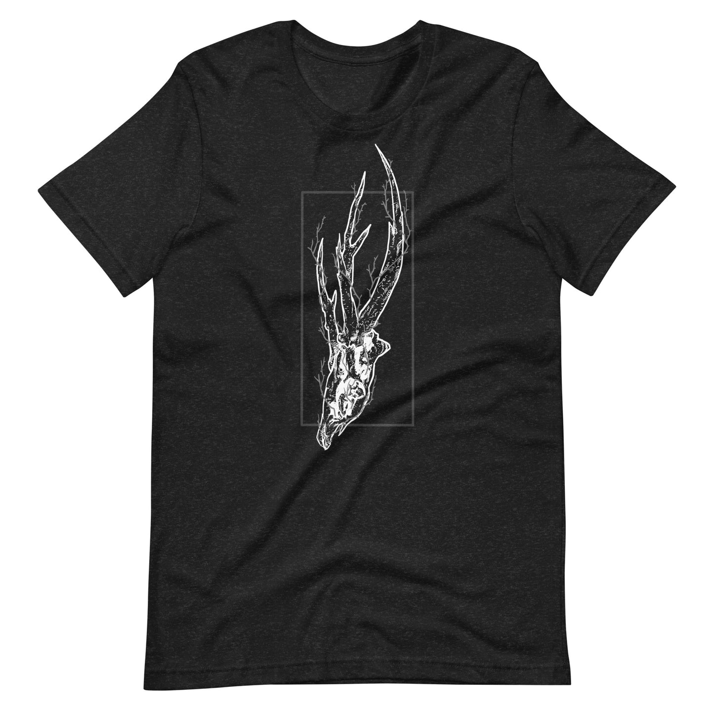 Deer Skull Tree White - Men's t-shirt - Black Heather Front
