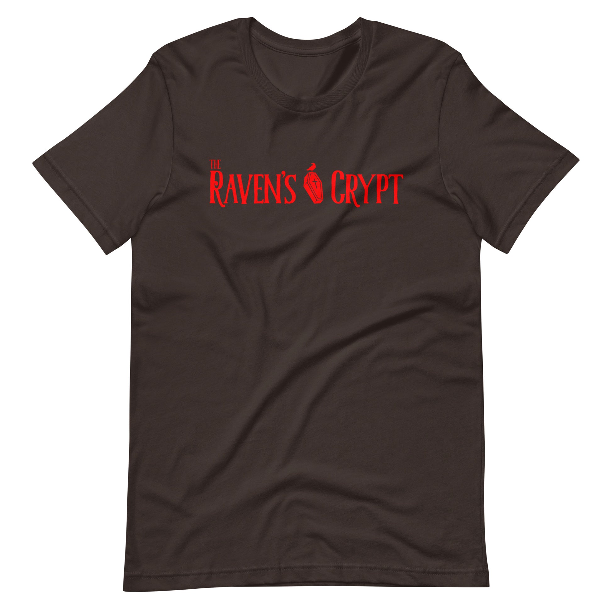 The Raven's Crypt Red Logo - Unisex t-shirt - Brown Front