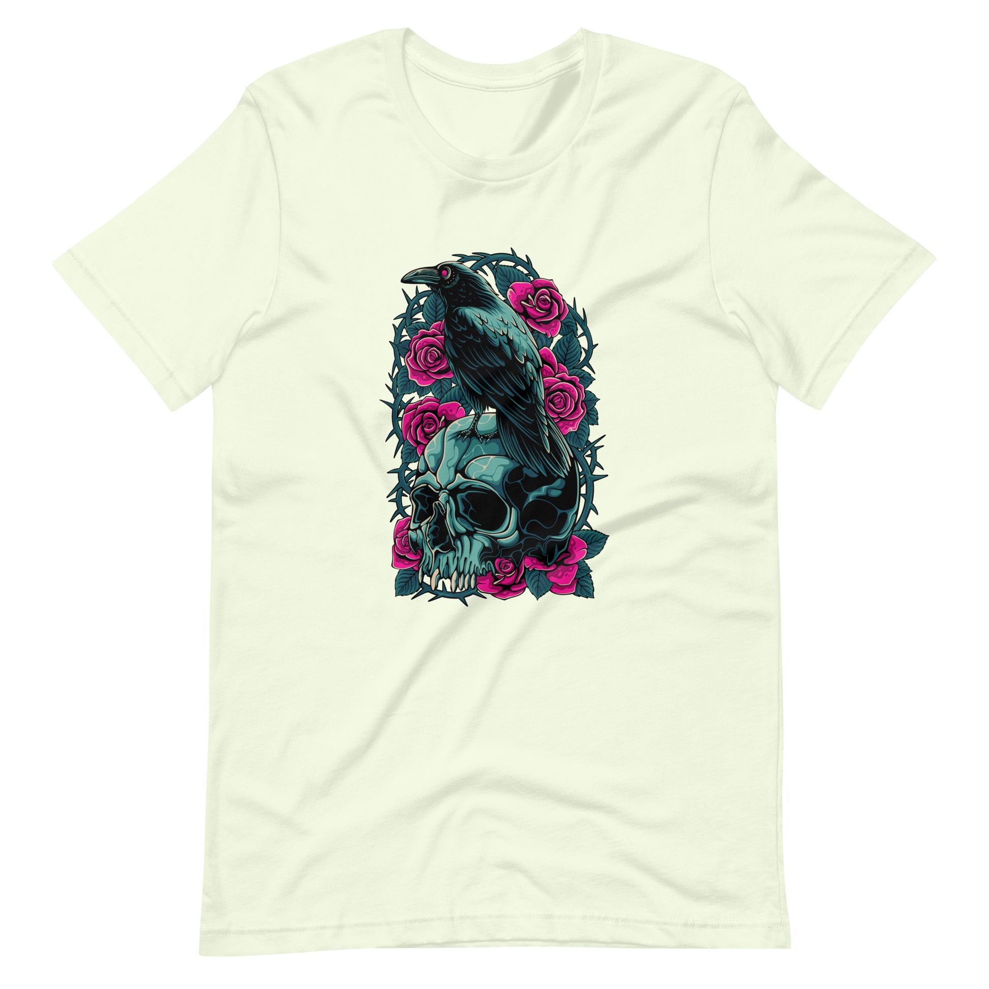 The Raven's Crypt Raven on Skull - Men's t-shirt Citron Front
