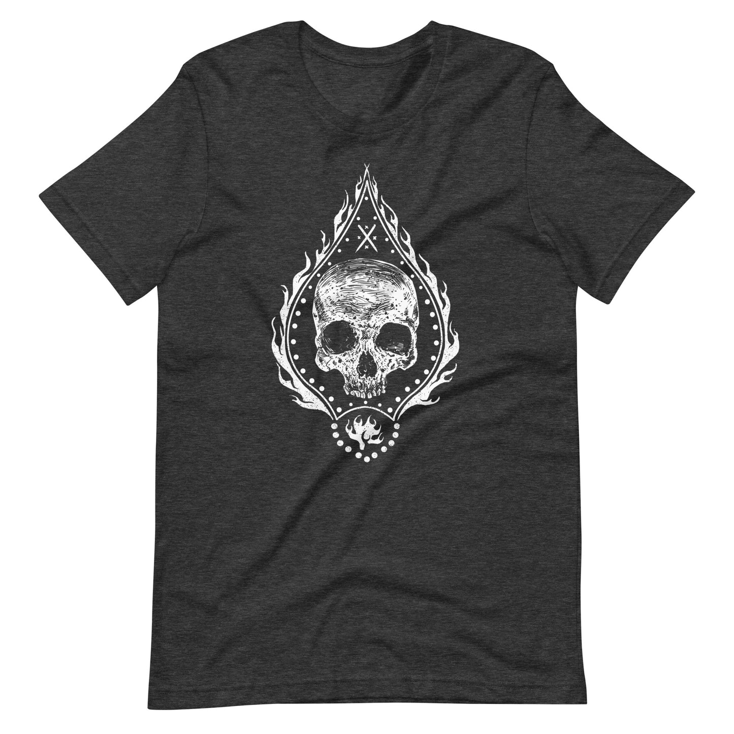 Fire Skull White - Men's t-shirt - Dark Grey Heather Front