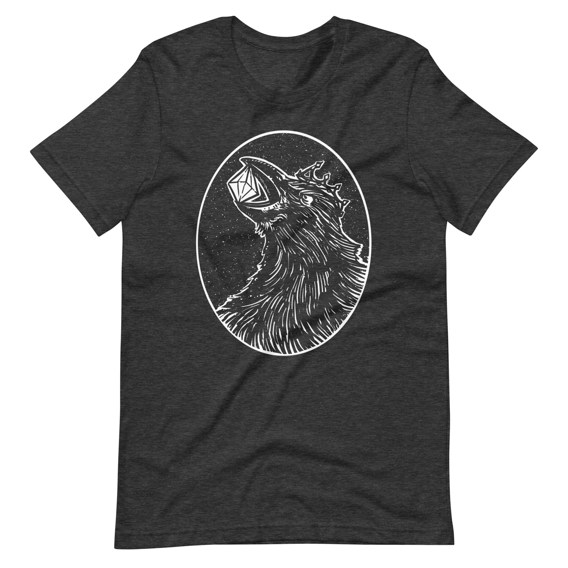 Crow Diamond White - Unisex t-shirt - Dark Grey Heather Front