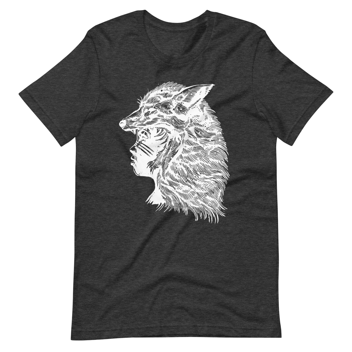 Fox Girl White - Men's t-shirt - Dark Grey Heather Front