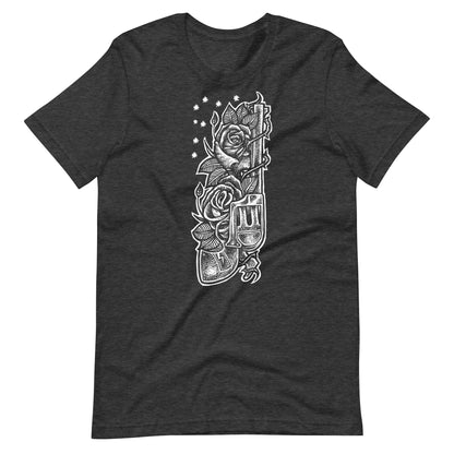 Gun White - Men's t-shirt - Dark Grey Heather Front