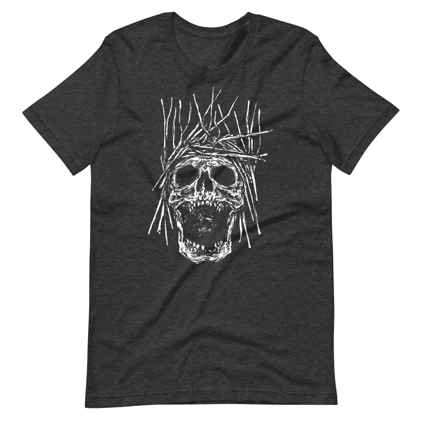 Skull H White - Men's t-shirt - Dark Grey Heather Front