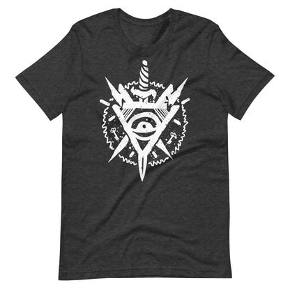 Triangle Eye White - Men's t-shirt - Dark Grey Heather Front