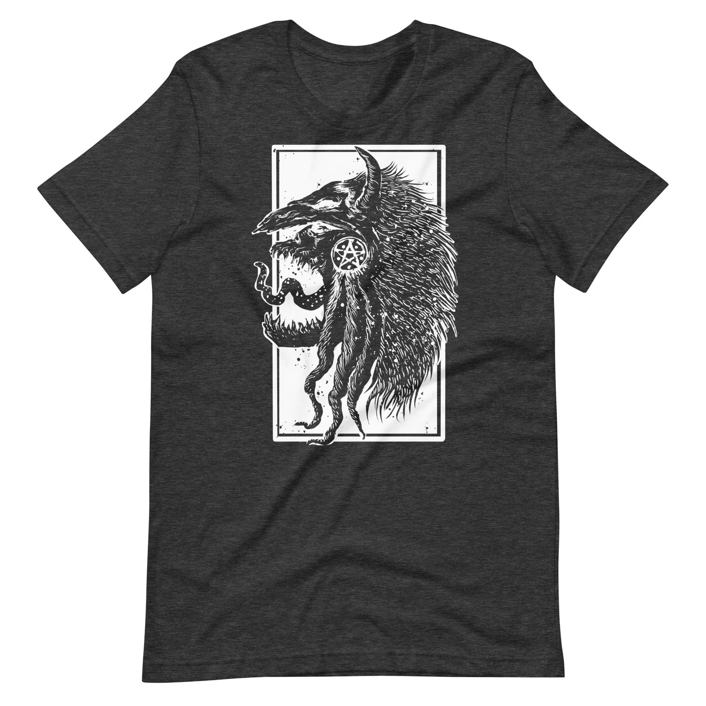 Tribe Monster White - Men's t-shirt - Dark Grey Heather Front