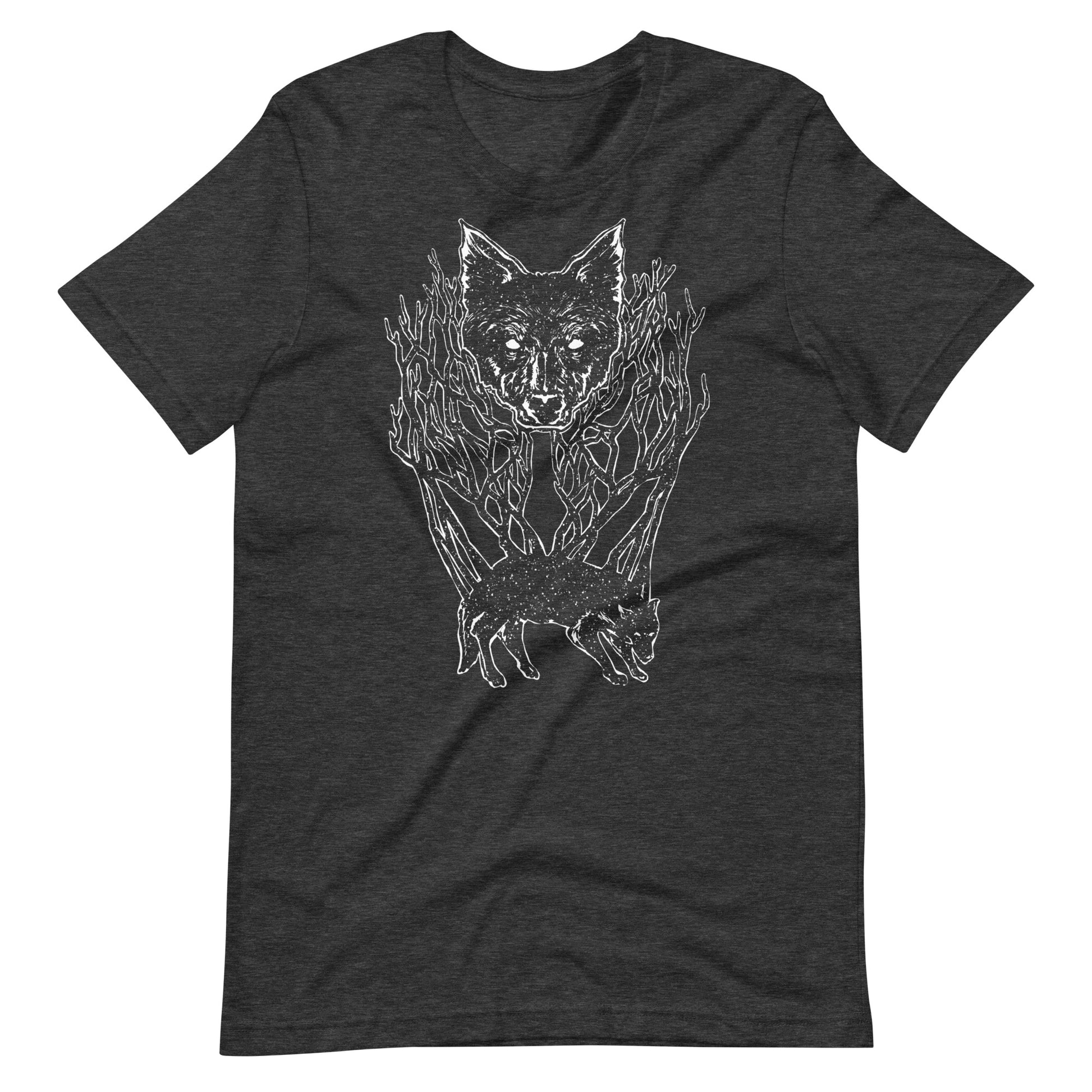 Wolf Tree White - Men's t-shirt - Dark Grey Heather Front