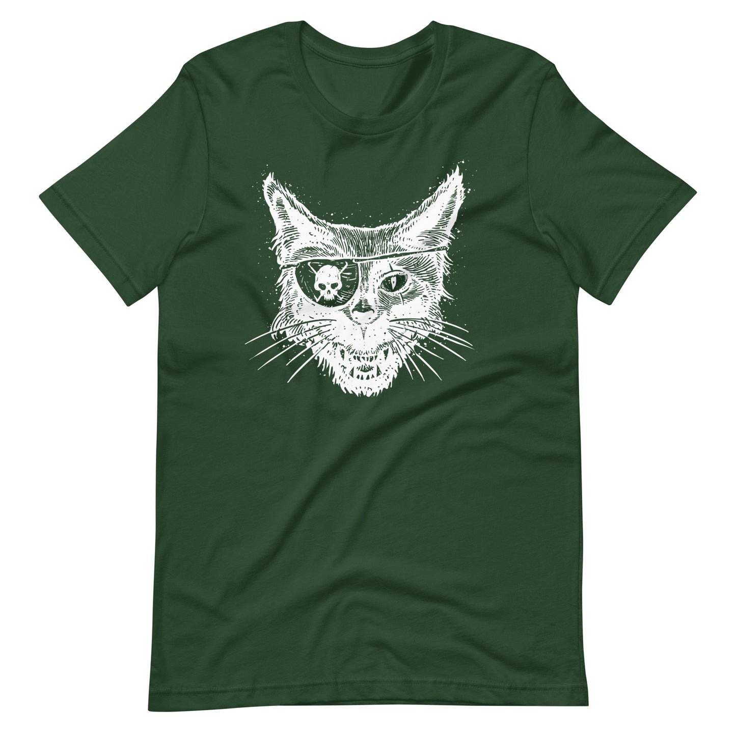 Cat Skull Eye White - Unisex t-shirt - Forest Front