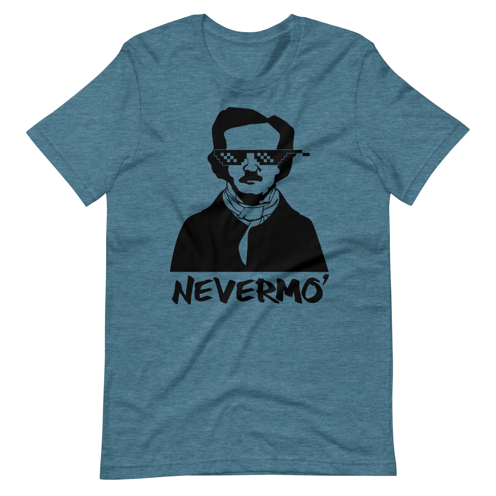 Men's Edgar Allan Poe "The Nevermo" T-Shirt - Heather Deep Teal Front