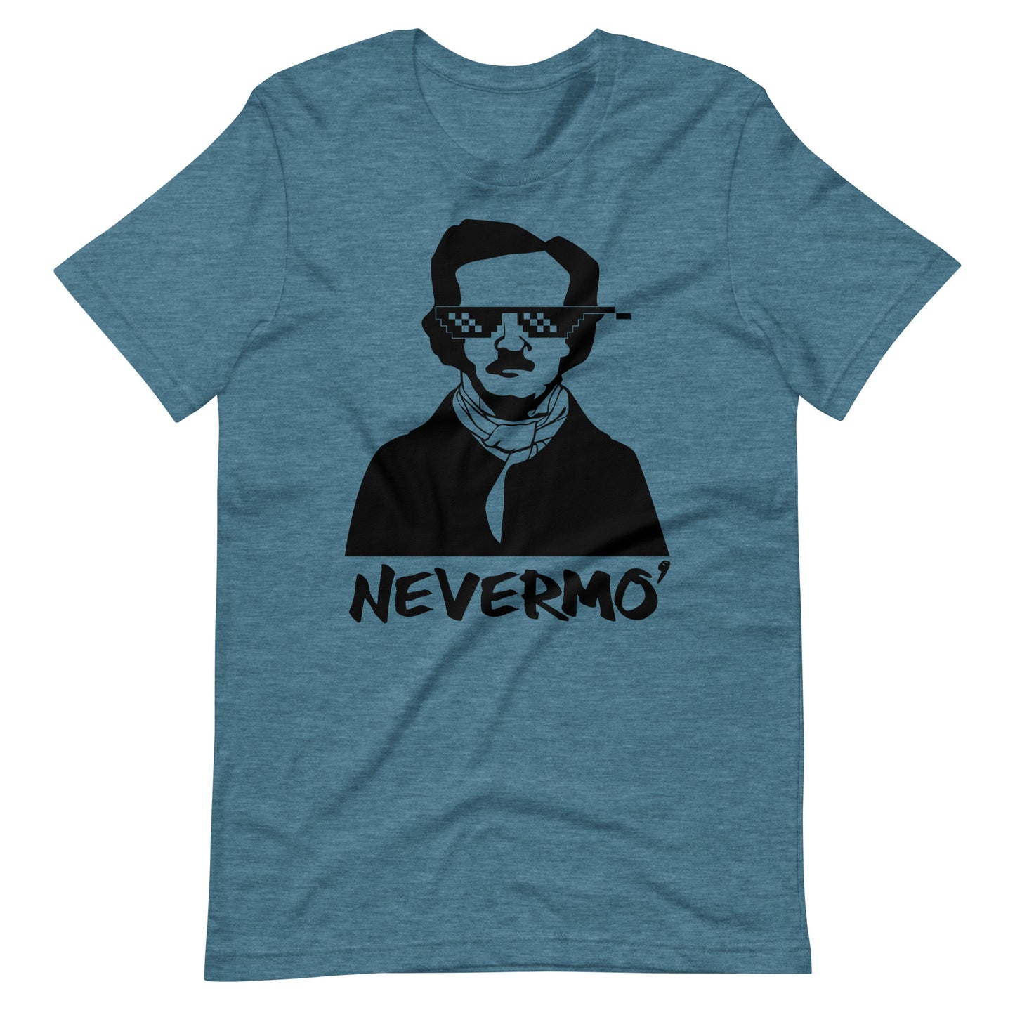 Women's Edgar Allan Poe "Nevermo" t-shirt - Heather Deep Teal Front